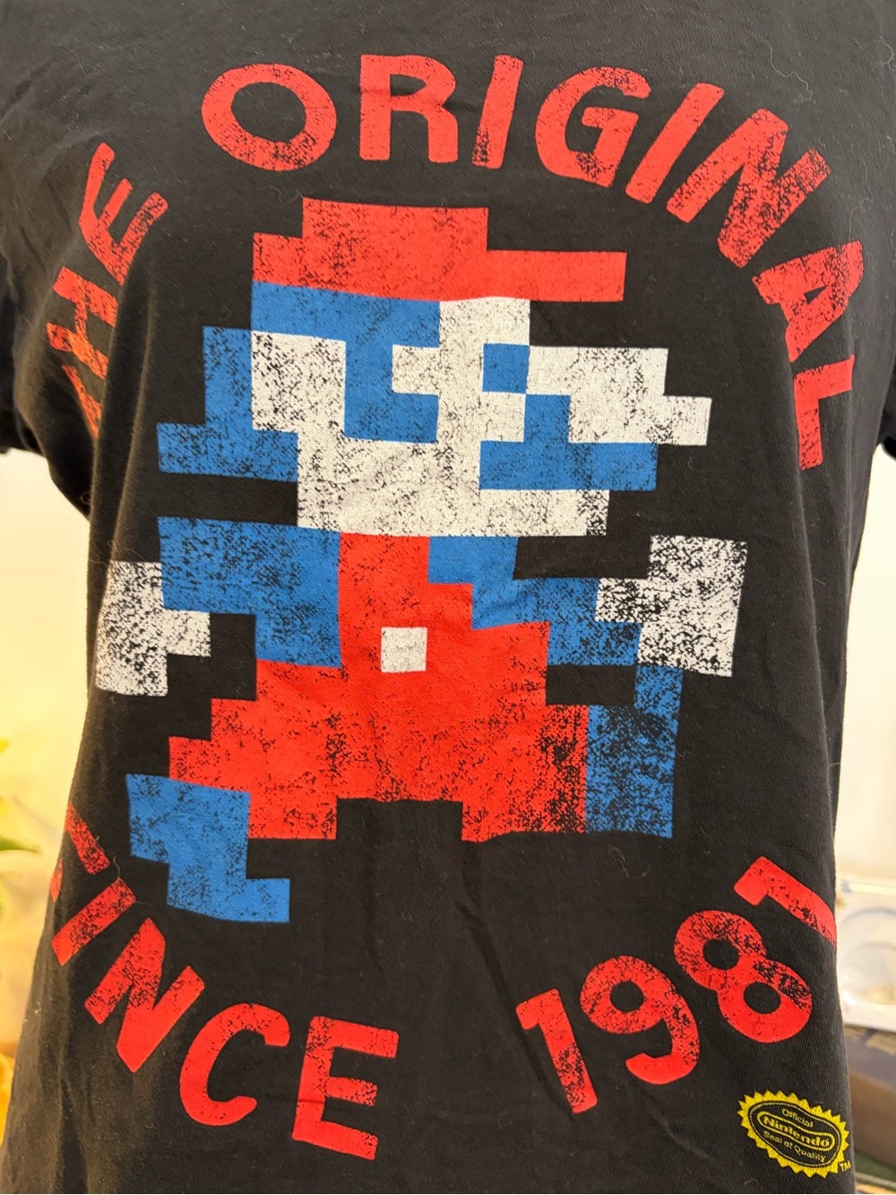 Nintendo Super Mario The Original Since 1981 Graphic Tee Black Rock Me - Picture 2 of 6